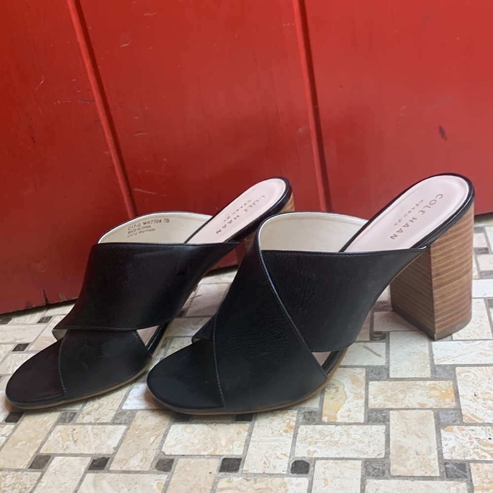 Cole Haan Black Peep Toe Heels worn Once